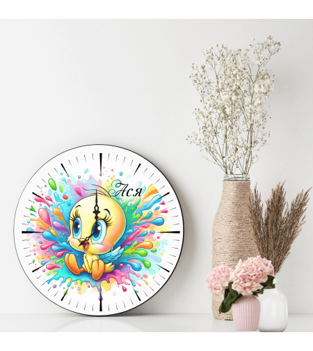 Персонализиран стъклен часовник Патето Туити