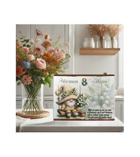 Стъклена дъска за рязане , 8ми март,Цветница - 63