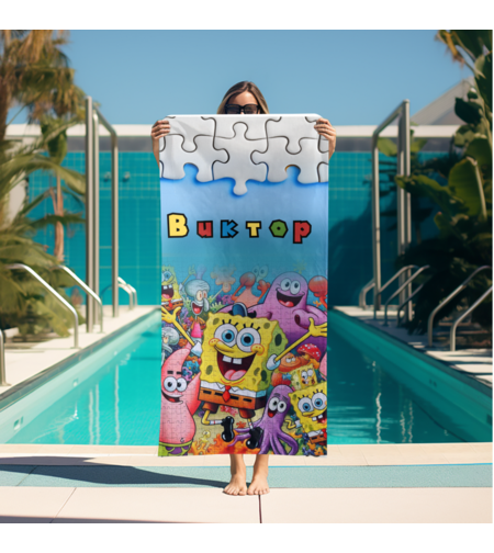 Кърпа за плажа  Спондж Боб