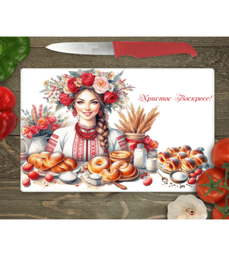 Стъклена дъска за рязане Великден 14