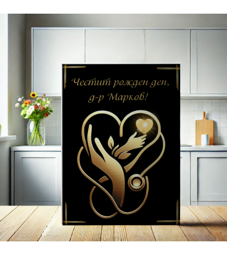 Стъклена дъска за рязане Лекар