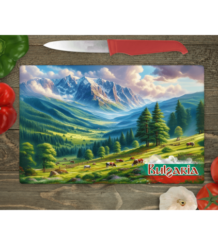 Стъклена дъска за рязане Българска природа 2