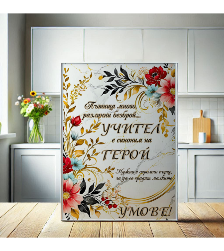 Стъклена дъска за рязане Учител 2