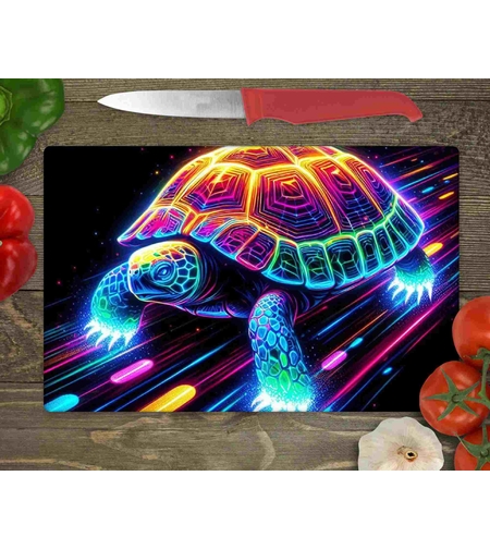 Стъклена дъска за рязане Неонова костенурка