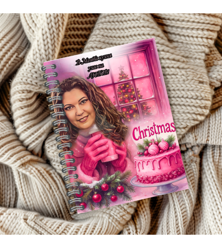 Тефтер ръчно правен персонализиран Коледа карикатура 3