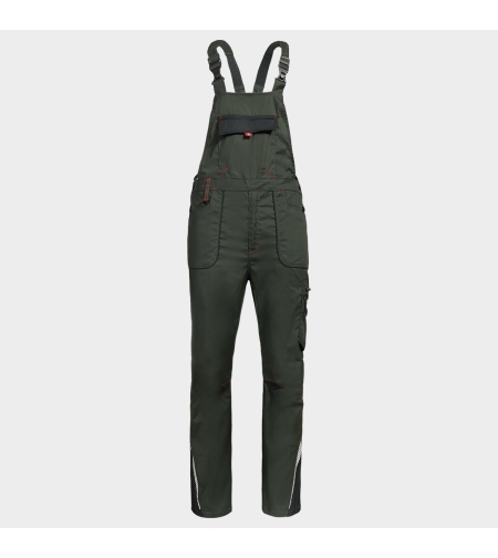 Работен полугащеризон PRISMA LIGHT STRETCH OLIVE/BLACK