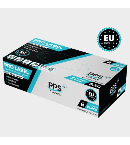 PPS NITRILE BLACK PF 5.5G Еднократни ръкавици от нитрил