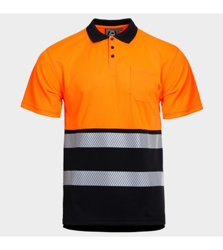 PRISMA HV ORANGE/BLACK Сигнална тениска с яка