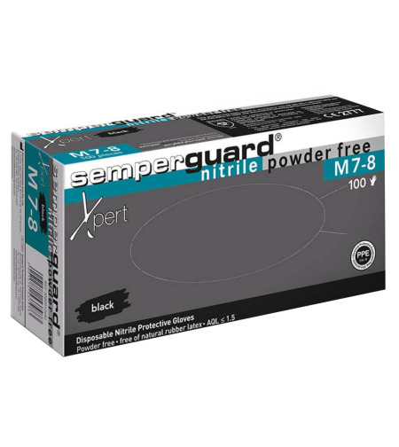 SEMPERGUARD NITRILE XPERT BLACK - 100 бр. Еднократни ръкавици от нитрил