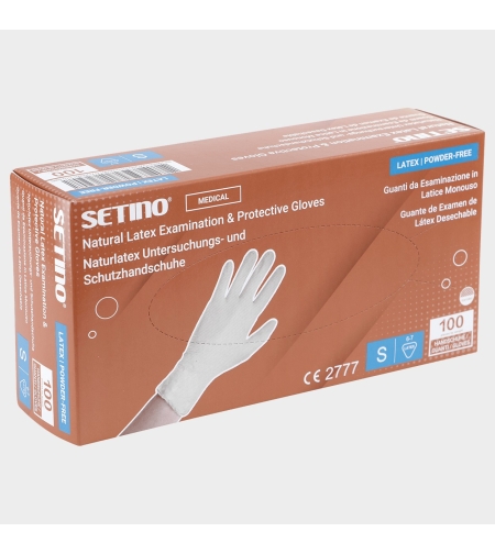SETINO LATEX WHITE PF Еднократни ръкавици от латекс