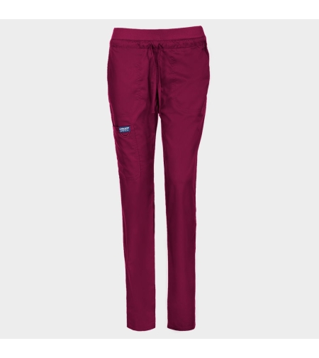 Дамски медицински панталон CHEROKEE MR TAPERED BURGUNDY WWE105