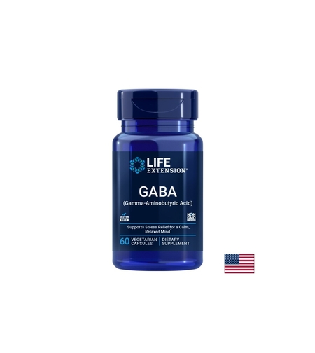 ГАБА (гама-аминомаслена киселина) 100 mg x 60 V капсули, GABA Life Extension