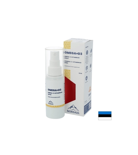 Омега-3 EPA & DHA + витамин D3 1000 IU - Силен имунитет и здрави кости и зъби - Спрей за уста, 30 ml, 200 впръсквания