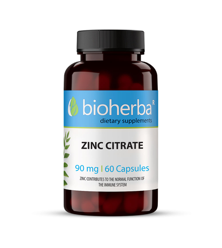 ЦИНК ЦИТРАТ / ZINK CITRATE, 60 капсули, 90 мг, Биохерба