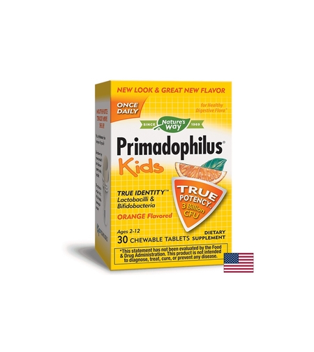Primadophilus Kids - Примадофилус Кидс 3 млрд. активни пробиотици, 30 дъвчащи таблетки Nature’s Way