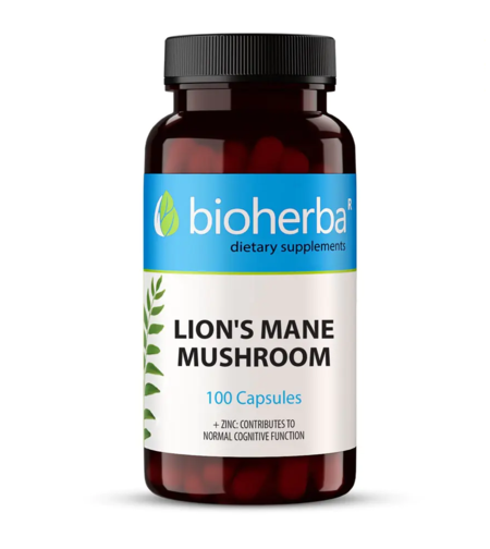 Гъба Лъвска грива, Bioherba, 250 мг, 100 капсули