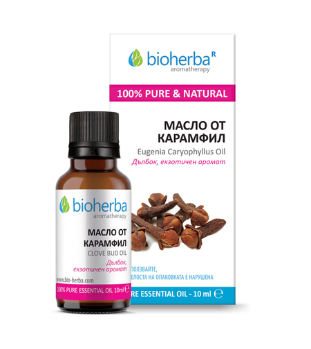 МАСЛО ОТ КАРАМФИЛ, Clove essential oil, Биохерба, 10 мл.