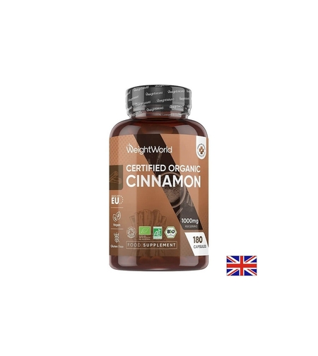 Контрол на теглото и кръвната захар - Цейлонска канела (органик), 1000 mg х 180 капсули Weight Worl