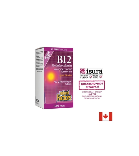 B12 Methylcobalamin Витамин В12 (метилкобаламин) x 210 сублингвални таблетки