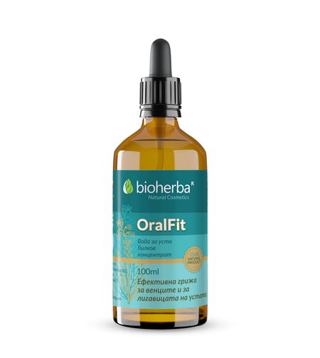 Вода за уста ORALFIT, със Смрадлика, Лайка, Прополис, Ментол, 100 мл, с пипета