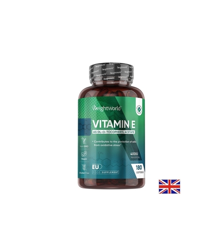 Витамин E 400 IU / 268 mg – Антиоксидантна защита и сърдечно здраве, 180 капсули