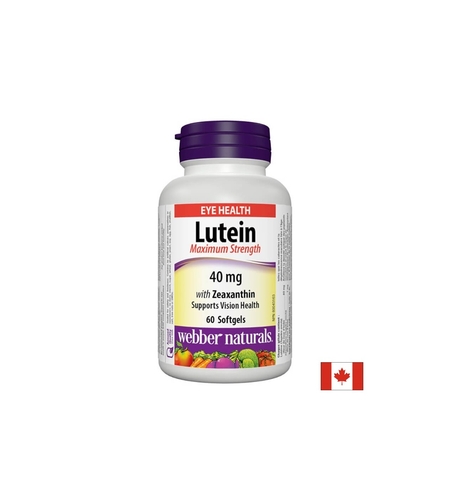 Lutein with Zeaxanthin Extra Strength – Лутеин и зеаксантин – В подкрепа на зрението, 60 софтгел капсули Webber Naturals