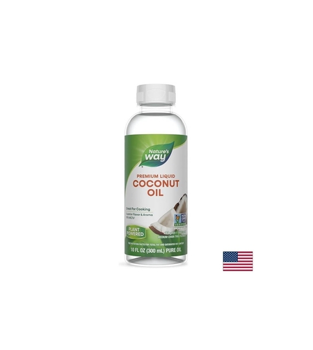 Liquid Coconut Oil / Кокосово масло (течно), 93 % MCTs‡ (мастни киселини), 300 ml Nature’s Way