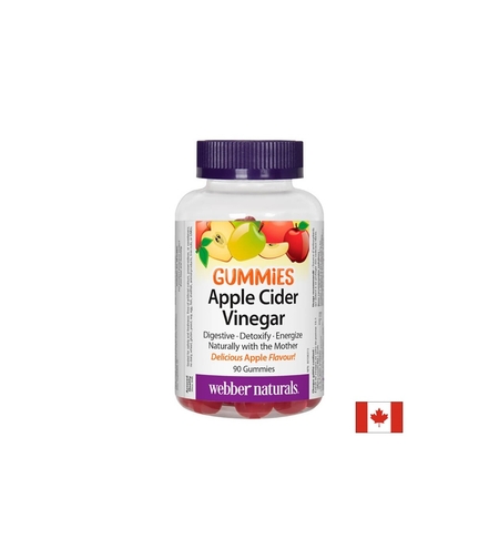 Apple Cider Vinegar Gummies - Ябълков оцет гъмис - Антиоксидантна защита и бърз метаболизъм, 90 желирани таблетки Webber Naturals