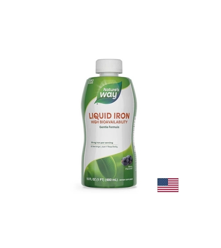 Liquid Iron - Течно желязо (с вкус на боровинки), 480 ml Nature’s Way