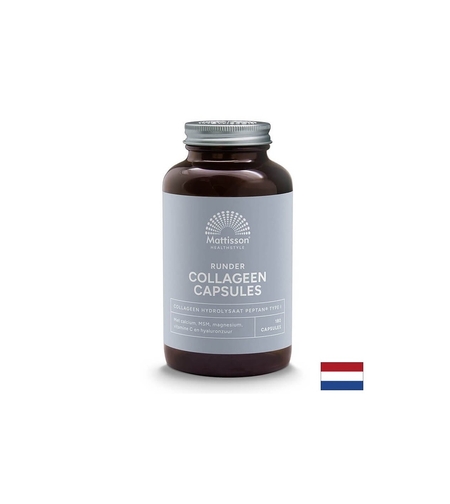 Колаген (тип 1) с калций, магнезий, МСМ, витамин C и хиалуронова киселина - Runder Collagen Peptan, 180 капсули Mattisson Healthstyle