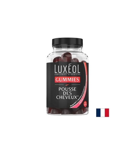За растеж и сгъстяване на косата - Luxéol формула, 60 желирани таблетки с вкус на ягода