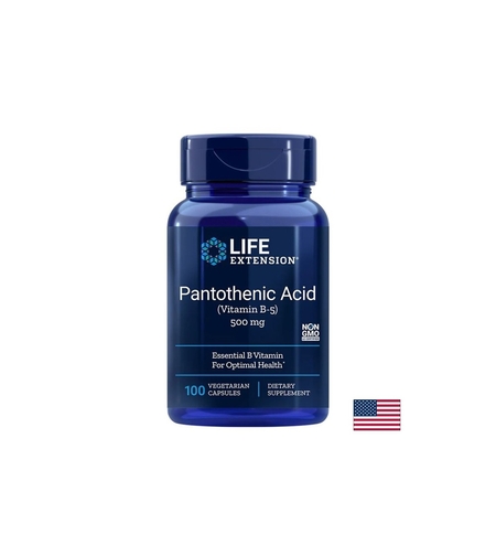 Пантотенова киселина (витамин В5) - Pantothenic Acid Vitamin B5, 500 mg x 100 V капсули