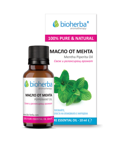 МАСЛО ОТ МЕНТА, Mentha piperita essential oil, Биохерба, 10 мл.
