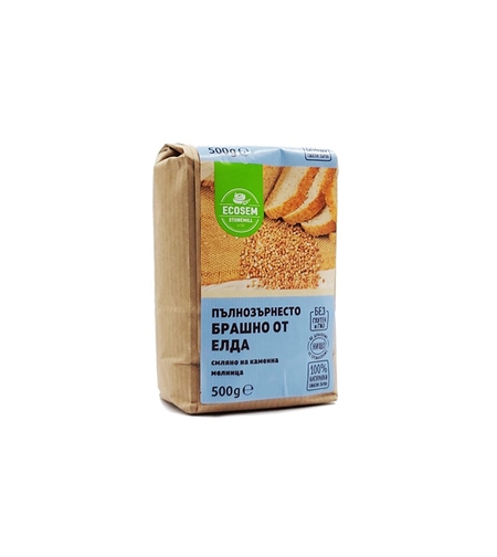 Натурално пълнозърнесто брашно от елда, Екосем, 500 гр.