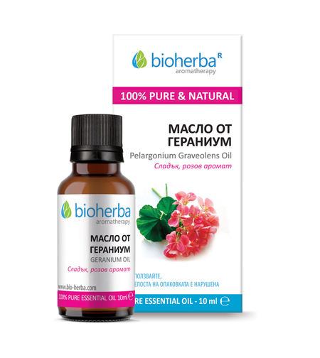 МАСЛО ГЕРАНИУМ, Geranium essential Oil, Биохерба, 10 мл.