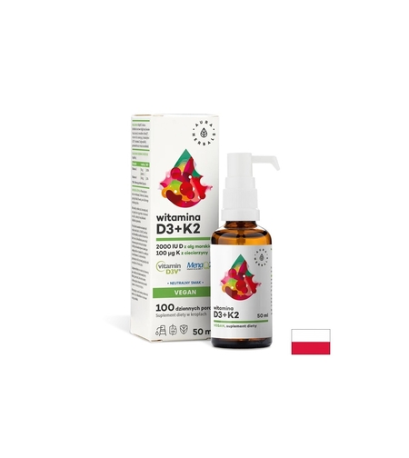 Кости и стави - Витамин D3 + K2 (веган формула), 50 ml капки