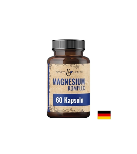 Магнезий 126 mg (8 форми) + Витамин B6 2.1 mg – За мускули, сърце и нервна система, 60 капсули