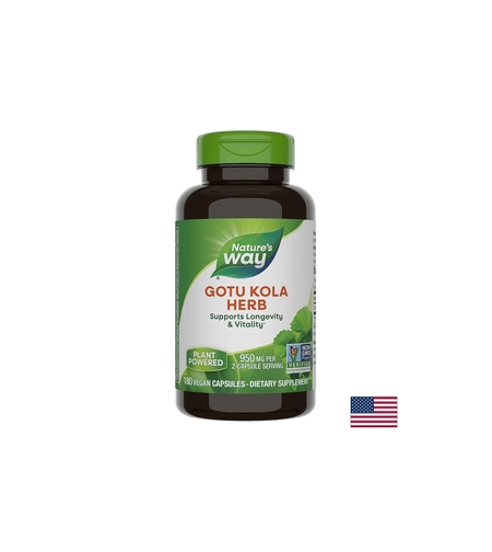 Gotu Kola Herb - Готу кола (За кръвообращението, венозната система и мозъчната функция), 475 mg, 180 капсули Nature’s Way