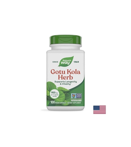 Студени крайници, кръвообращение - Готу Кола, 475 mg, 100 капсули Nature’s Way