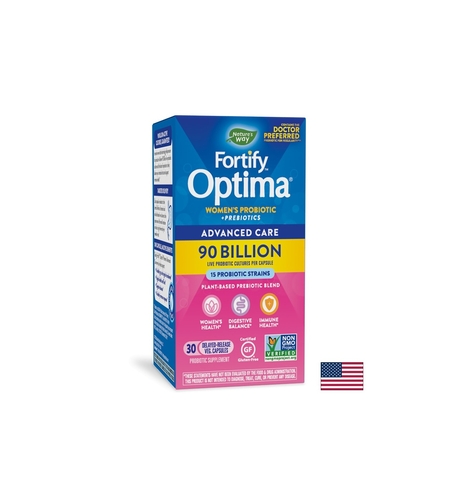 Fortify™ Optima® Women’s Advanced Care - Пробиотик и пребиотици за жени, 90 милиарда активни пробиотици, 30 капсули Nature’s Way