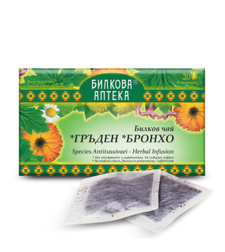 Гръден/ Бронхо, 20 филтърни пакетчета, 30 гр. Биохерба