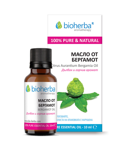 МАСЛО ОТ БЕРГАМОТ, Bergamot essential oil, Биохерба, 10 мл.