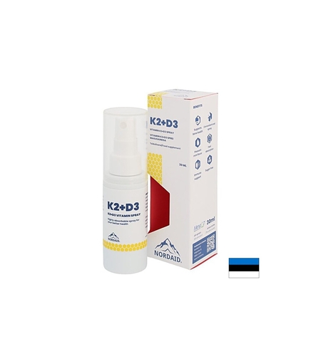 Витамини К2 (20 µg) + D3 (800 IU) - Здраве за сърцето и костите, силен имунитет, Спрей за уста, 30 ml, 200 впръсквания
