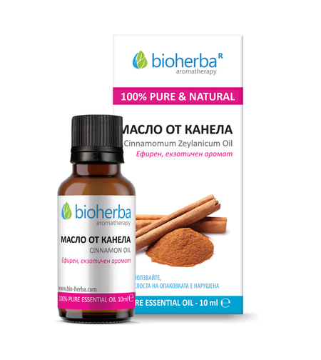 МАСЛО ОТ КАНЕЛА, Cinammon essential oil, Биохерба, 10 мл.