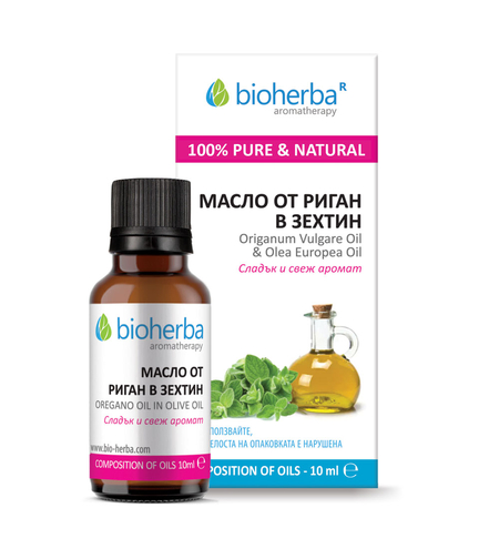 МАСЛО ОТ РИГАН В ЗЕХТИН, Oregano essential oil in Olive carrier оil, Биохерба, 10 мл.
