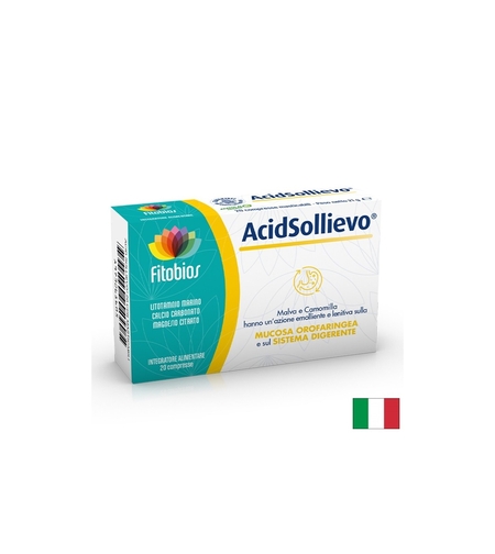 Acid Sollievo – Бързо облекчение при киселини и подуване, 20 дъвчащи таблетки