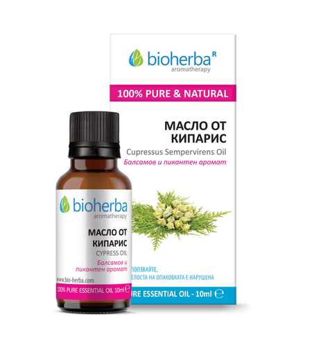 МАСЛО ОТ КИПАРИС, Cypress essential oil, Биохерба, 10 мл.