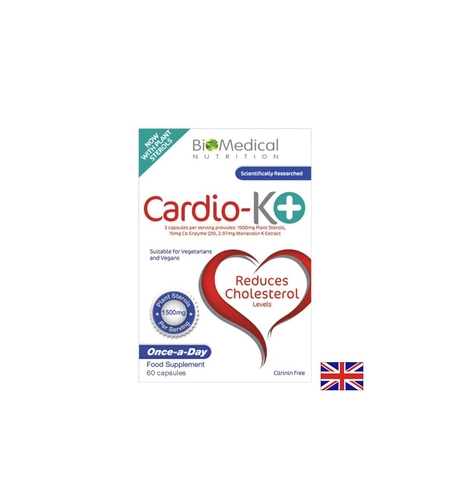 Cardio-K (Монаколин K 2.5 mg от червен ориз + Коензим Q10 10 mg) Нормален холестерол 60 капсули