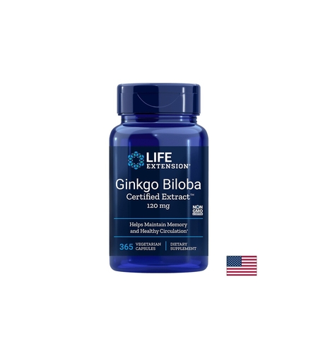 Ginkgo Biloba Certified Extract™ / Гинко билоба 120 mg х 365 капсули