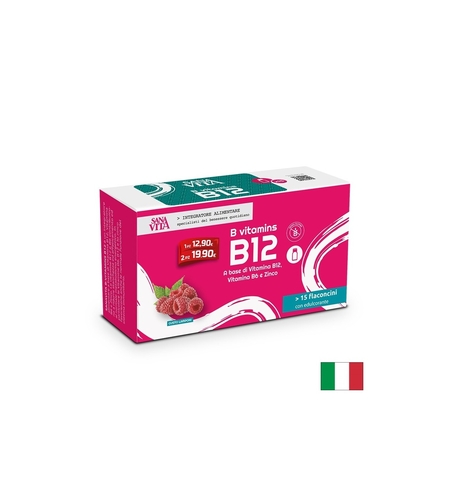Нервна система - Витамин B12, B6 + Цинк, 15 флакона x 10 ml, с вкус на малина
